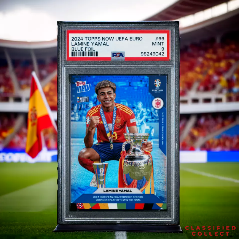 2024 TOPPS NOW UEFA EURO 66 LAMINE YAMAL BLUE FOIL PSA 9 /49